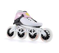 Patines de Velocidad de Fibra de Carbono Rosa de 0.157 x 4.331 in para Mujeres Adultas y Hombres, Patines de Carreras Profesionales en línea, Ruedas de PU con rodamientos ABEC-9