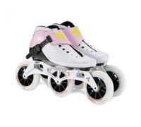 Patines de Velocidad de Fibra de Carbono Rosa de 0.157 x 4.331 in para Mujeres Adultas y Hombres, Patines de Carreras Profesionales en línea, Ruedas de PU con rodamientos ABEC-9