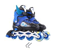 Patines en Línea Ajustables para Niños y Adultos con Malla Transpirable y Material PP, Triple Protección de Rodamientos, Gran Regalo (Azul Oscuro #76)