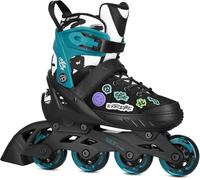 Patines en línea ajustables, rodamientos ABEC-5, para niños y jóvenes, tallas: 29-32, 33-36, 37-40, 40-43, Nils Extreme Vibe (azul marino, 40-43)
