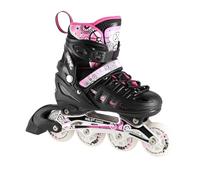 Patines en línea LED 4 en 1, patines en línea, patines de hielo, con tamaño ajustable 31-42, para niños, jóvenes, adultos, conducción de ocio (rosa, M (35-38))
