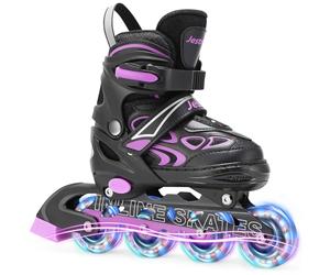 Patines en Linea niña niño, 4 tamaños Ajustables con Ruedas Que Brillan, Patines 4 Ruedas para Niños para Interiores y Exteriores (L (EU 36-40))