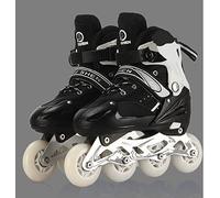 Patines en Línea para Infantiles con Ruedas Iluminadas Tamaño Ajustable Cómodo Skates/Rollerblade para Niñas y Niños, con Protección incluida(Código M-Negro)