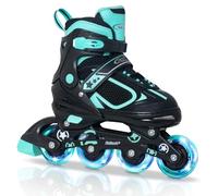 Patines en línea para Niños - 4 Tamaño Ajustables Patines para Niños Niñas Inline Patines de Rodillos para Principiantes (Teal, 27-31 EU)