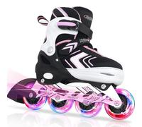 Patines en línea para niños - 4 Tamaño Patines Inline Patines de Rodillos para niñas y niños Principiante (Pink, 27-31 EU)