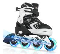 Patines en línea para niños - 4 Tamaño Patines Inline Patines de Rodillos para niñas y niños Principiante (Black, 37-41 EU)