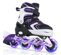 Patines en línea para niños - 4 Tamaño Patines Inline Patines de Rodillos para niñas y niños Principiante (Purple, 37-41 EU)