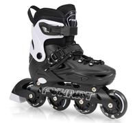 Patines en Línea para Niños/Jóvenes y Adultos | Patines 4 Ruedas Niña para Niños para Uso en Interiores y Exteriores Negro (Tamaños M)