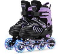 Patines en línea para niños niñas Ajustables, Patines Ajustables para niños niñas, para Principiantes, Patines de Ruedas con Ruedas de iluminación para Juegos al Aire Libre en Interiores (L (EU36-40))