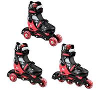 Patines en línea Singer Ajustables 3 en 1, Intercambiables Negro/Rojo 29-32 (18cm-20cm)