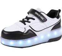 Patines Infantiles para Niñas Niños Zapatillas De Skate con 2 Ruedas Parkour Unisex Retráctiles Skate Roller Adultos Zapatillas Deportivas Walking Park (38EU,Black)