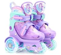 Patines Niñas Sirenita Unicornio Ajustables con Luminación LED 3 Ruedas para Principiantes
