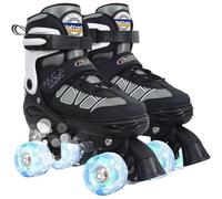 Patines para niños con ruedas ajustables negras para jóvenes de 6 a 12 10 11 12 para principiantes, deportes al aire libre, el mejor regalo de cumpleaños para niños