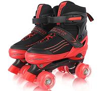 Patines para niños, niñas y jóvenes rollerblade para uso interior y exterior (Negro rojo, M (32-36 EU))