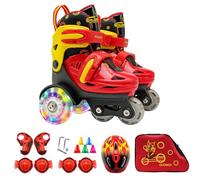 Patines para Niños,Patines para Niños - Patines De Ruedas De Puntos para Principiantes - Zapatos De Patinaje para Niñas Y con Ruedas Iluminadas para De 3 A 8 Años