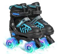 Patines para Niños Patines Roller Quad Ajustables con Ruedas Luminosas para Niñas y Niños Principiantes (M)