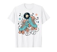 Patines retro de los años 50 y música de vinilo Camiseta