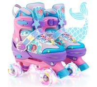 Patines Unicornio para Niños Patines Roller Quad Ajustables con 4 Ruedas ara Niñas y Niños Principiantes