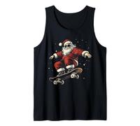 Patineta Santa Claus Navidad Navidad Patinador Divertido Camiseta sin Mangas
