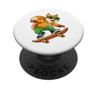 Patineta Squirrel Riding Skateboard Skater Gráfico PopSockets PopGrip Adhesivo