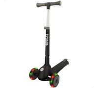 Patinete 3 ruedas negro con luces y manillar plegable EEZI
