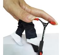 Patinete de Dedo - Mini Patinete acrobático de Dos Ruedas de 3,35 Pulgadas con Barra en T | Finger Scooter Plegable de aleación, Juguete de Escritorio para Trucos, del estrés, coleccionistas, n