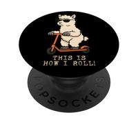 Patinete de llama divertido This Is How I Roll Niños Niñas Niños PopSockets PopGrip Adhesivo
