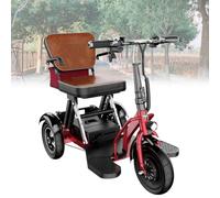 Patinete de movilidad de 3 ruedas, plegable, ligero, con asiento cómodo, portátil y estable para ancianos y discapacitados, con bolsa de almacenamiento