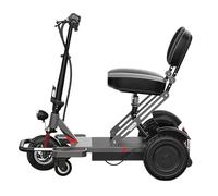 Patinete De Movilidad De 3 Ruedas, Vehículo Eléctrico Plegable, Velocidad Máxima De 6 Km/H, Capacidad De Carga De 120 Kg, Compacto Y Portátil para Viajar, Patinete De Movilidad Ligero. Silver,12A