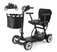 Patinete De Movilidad Plegable De 4 Ruedas,Patinete De Movilidad Motorizado Para Personas Mayores,Patinete De Movilidad Para Maletero De Coche,Equipado Con Batería Extraíble black 20ah