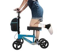 Patinete de rodilla económico para adultos, andador de rodilla orientable de aluminio con neumáticos sólidos de 8", sistema de frenado dual, carga de 400 libras, para lesiones en los pies