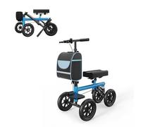 Patinete De Rodilla Para Adultos Para Cirugía De Pie, Andador De Rodilla Plegable Con Asiento Y Reposapiés, Freno De Mano, Ruedas Sólidas De 8 Pulgadas, Bolsa De Almacenamiento Desmontable