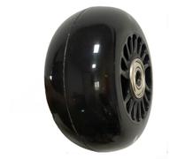 Patinete de tres ruedas con ruedas silenciosas plegables de poliuretano, diseño de doble rodamiento para un paseo suave, capacidad de carga de 300 kg, para andadores y carritos, 100 x 48 mm (J)