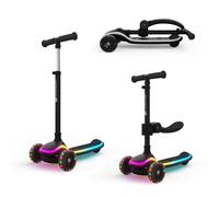 Patinete de tres ruedas LED RAKET UP negro