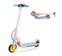 Patinete eléctrico Infantil de 6 a 8 - 10 - 12 años ,Con acelerador manual, motor de 130 W, alcance de 7 MPH (5/10 millas), hasta 40 minutos, luces LED de colores, scooter eléctrico plegable y liviano