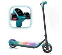 Patinete eléctrico infantil para 6 - 12 años, 120 W, 3 - 8 km autonomía, scooter eléctrico plegable, EBS garantiza una parada, máx. 14 km/h, luces LED coloridas, pantalla LED, velocidad 14 km/h (Verde