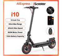 Scooters eléctricos I10, 650W, 15Ah, rango máximo de 45km, velocidad de 40 km/h