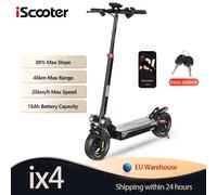 Patinete Eléctrico IScooter IX4 15Ah, Patinete Eléctrico Potente de 10 Pulgadas, Neumático Todoterreno Antideslizante, Alcance de 45 km, Velocidad de 25 km/h, con Aplicación