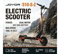 Scooter eléctrico JOYOR S10-S-Z, scooter eléctrico para viajes diarios y desplazamientos, motor dual de 60V18Ah, autonomía máxima de 75 km, con intermitentes, scooter eléctrico con neumáticos anchos.