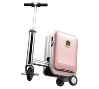 Patinete eléctrico para equipaje, maleta ligera para montar con cerradura digital y batería extraíble, funda de viaje de PC + ABS, Pink, 2Battery