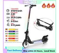 Patinete eléctrico RCB R12 para niños de 6 a 12 años, luces arcoíris, scooter eléctrico plegable de Black