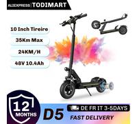 Patinete eléctrico todoterreno D5, 10 pulgadas, para adultos, uso urbano, 48V 10.4ah, plegable, velocidad 25 km/h, todoterreno, largo alcance. D5 48V 10.4AH