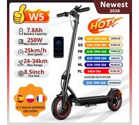 Patinete Eléctrico Urbano W5/W3, Neumático de 8.5 Pulgadas, 36V7.8Ah, Velocidad Máxima 25km/h, Autonomía 24-34km, Doble Freno con APP Negro