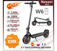 Patinete eléctrico W6 de 500W para adultos, patinete eléctrico de ciudad de largo alcance de 36V y 7,8Ah, aplicación de soporte de velocidad máxima de 35 km/h, 30km W6