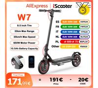 Patinete eléctrico W6 de 10 pulgadas, Motor de 500W, 36V, 7,8 Ah, rango de 25-30km, neumáticos Negro