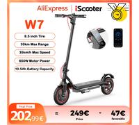 Patinete eléctrico W6 de 10 pulgadas, Motor de 500W, 36V, 7,8 Ah, rango de 25-30km, neumáticos Negro