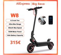IScooter-patinete eléctrico W8, Scooter con neumático de 9,3 pulgadas, 500W, 48V, 10,4 Ah, 40km de W8