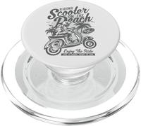 Patinete en la Playa, diseño Retro Vintage Desgastado PopSockets PopGrip para MagSafe