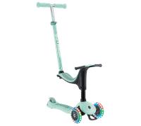 Globber - GO•UP Sporty Lights - Patinete evolutivo de 3 Ruedas con Asiento Desmontable, reposapiés y Luces LED, para niños de 15 Meses a 6 años - Color Verde Menta