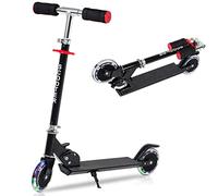 Patinete para niños de 6 años, patinete para niños de 5 a 12 años, patinete de 2 ruedas con luces ligeras y manillar ajustable, adecuado para ejercicios deportivos y exteriores